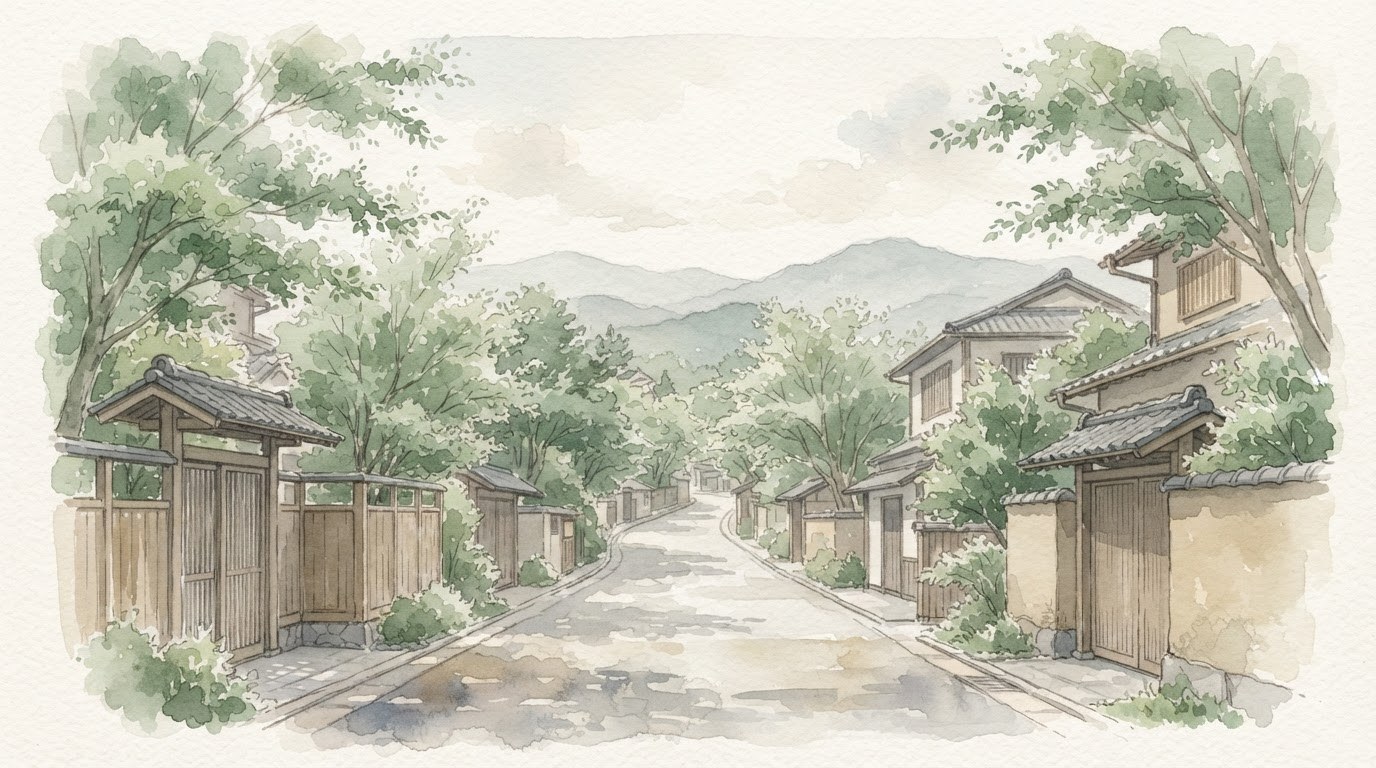 京都・北山エリアの落ち着いた街並みのイメージ